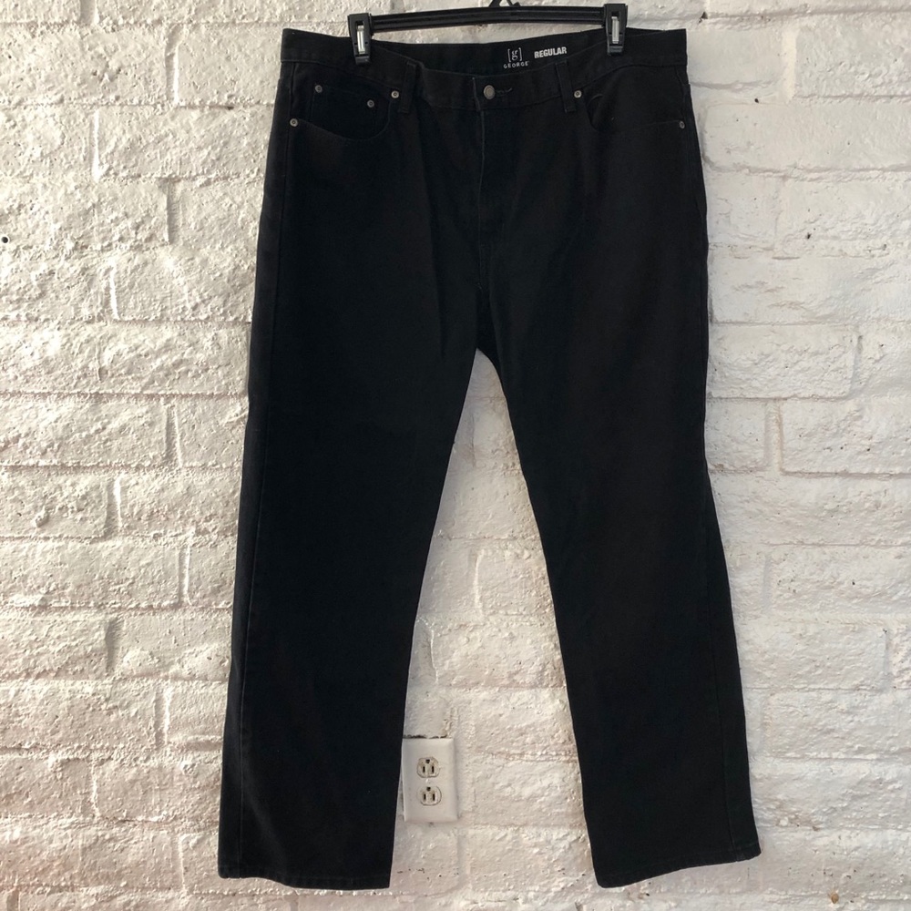 GEORGE REGULAR JEANS BLACK SIZE 42X32